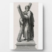 Plaque Photo Statue de Saint André Apôtre avec croix (Devant)