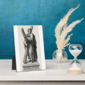 Plaque Photo Statue de Saint André Apôtre avec croix (Côté)