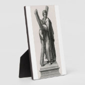 Plaque Photo Statue de Saint André Apôtre avec croix (Côté)