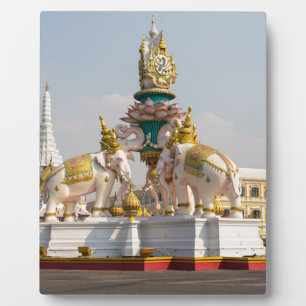 Plaque Photo Statue d'éléphants roses Bangkok Thaïlande