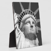 Plaque Photo Statue noire et blanche de la Liberté (Côté)