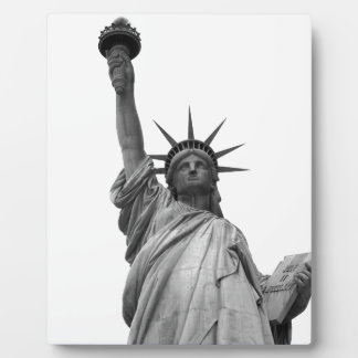 Plaque Photo Statue noire et blanche de la Liberté