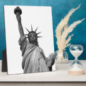 Plaque Photo Statue noire et blanche de la Liberté (Côté)