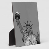 Plaque Photo Statue noire et blanche de Liberty New York (Côté)