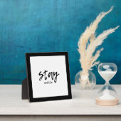 Plaque Photo Stay Awhile Tabletop (Insitu)