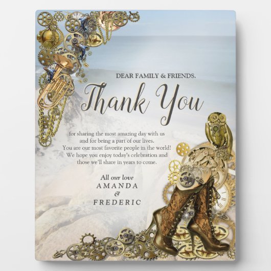 Plaque Photo Steampunk Mariage en bord de mer (Devant)