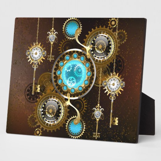 Plaque Photo Steampunk Rusty Background (Côté)