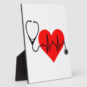 Plaque Photo Stéthoscope Battement de coeur Coeur (Côté)