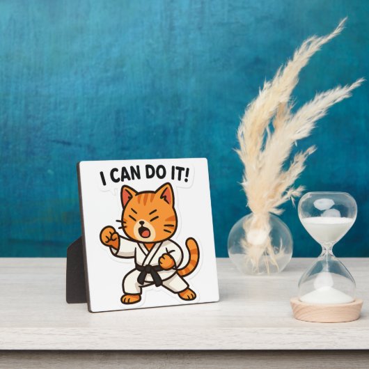 Plaque Photo Sticker Karate Cat (Insitu)