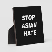 Plaque Photo Stop Asian Hate, panneau noir blanc (Recto)