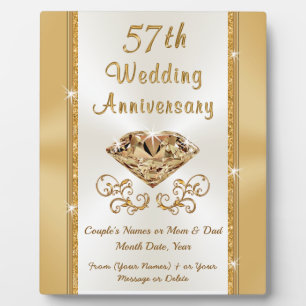 Plaque Photo Stunning 57th Wedding Anniversary Gift Ideas