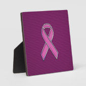 Plaque Photo Style Chrome Pink Ribbon Sensibilisation Fibre de  (Recto)