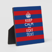 Plaque Photo Stylé KEEP CALM et votre texte sur les bandes (Recto)