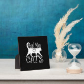 Plaque Photo Stylé Véritable Homme Aimer Chats (Insitu)