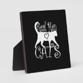 Plaque Photo Stylé Véritable Homme Aimer Chats (Recto)