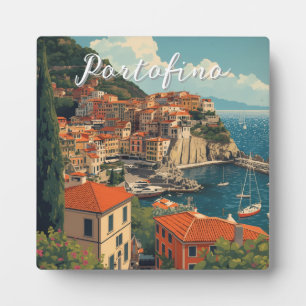 Plaque Photo Style Vintage Portofino Gênes Italie