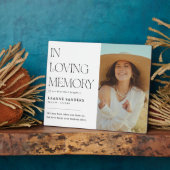 Plaque Photo Stylish In Loving Memory Laisser la photo souvenir (Côté)