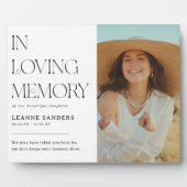 Plaque Photo Stylish In Loving Memory Letting Photo Remembrance (Devant)