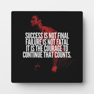 Plaque Photo Succès, échec et courage. Motivation de l'entraîne