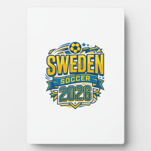 Plaque Photo Suède Football 2026 Football Gras Typographie Pays