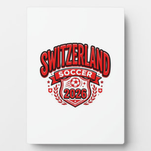 Plaque Photo Suisse Football 2026 Football Gras Pays Typogr