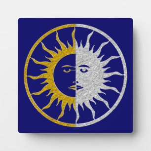 Plaque Photo SUN & MOON Symbol - gold silver