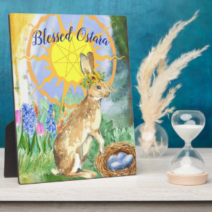 Plaque Photo Sun Shine Ostara Rabbit Autel Wiccan