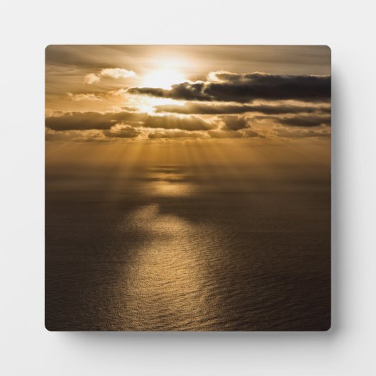 Plaque Photo Sunrise above the Atlantic ocean (Devant)