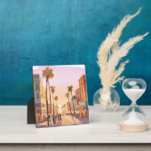 Plaque Photo Sunset Coastal Town | Aquarelle côtière des palmie (Insitu)