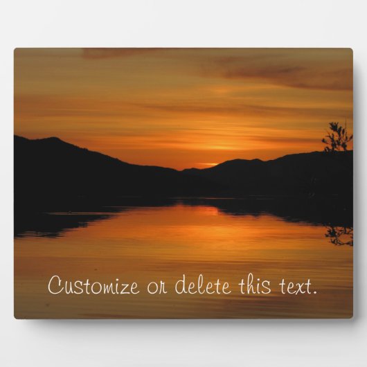 Plaque Photo Sunset on Fox Lake; Customizable (Devant)