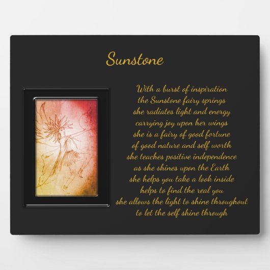 Plaque Photo Sunstone Crystal Fairy (Devant)