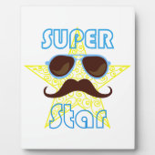 Plaque Photo Super Star with sunglasses and mustache (Devant)