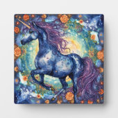 Plaque Photo Superbe licorne Bleue (Devant)