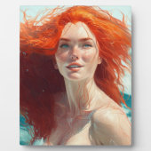 Plaque Photo Superbe Tête de Rouge émergente de l'eau (Devant)