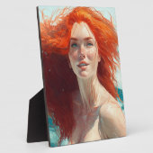 Plaque Photo Superbe Tête de Rouge émergente de l'eau (Côté)