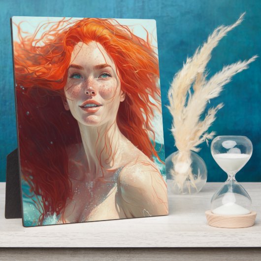 Plaque Photo Superbe Tête de Rouge émergente de l'eau (Côté)