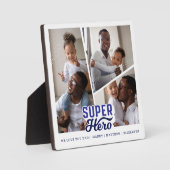 Plaque Photo Superhero Papa Photo Collage Comic Book Keepsaké (Recto)