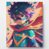 Plaque Photo Superhéros de l'Anime bleu et rouge (Devant)