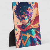 Plaque Photo Superhéros de l'Anime bleu et rouge (Côté)