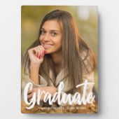 Plaque Photo Superposition de script blanc sur photo de diplômé (Devant)
