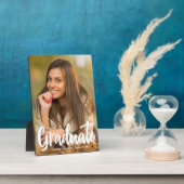 Plaque Photo Superposition de script blanc sur photo de diplômé (Côté)