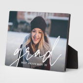 Plaque Photo Superposition de script Grad | Photo de graduation (Côté)