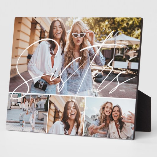 Plaque Photo Superposition De Script Sisters, Multiples Grille  (Côté)