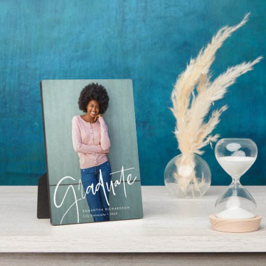 Plaque Photo Superposition de script tendance | Photo de diplôm (Côté)