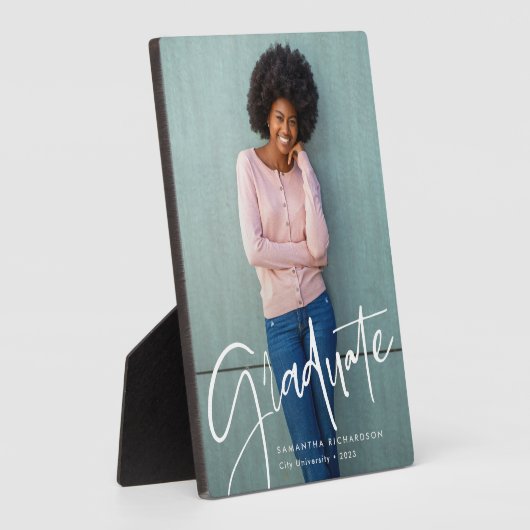 Plaque Photo Superposition de script tendance | Photo de diplôm (Côté)