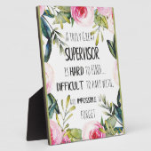 Plaque Photo Superviseur Appréciation Merci Citation Boss (Côté)