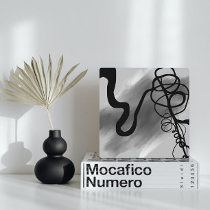 Plaque Photo Sur la grille : gris Abstrait, noir et blanc