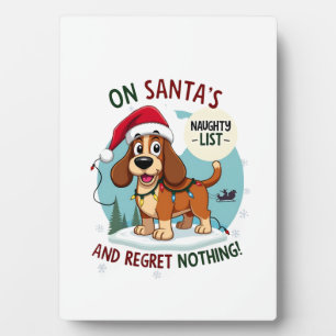 Plaque Photo Sur la liste de Noël de Santa Méchant Ne regrettez