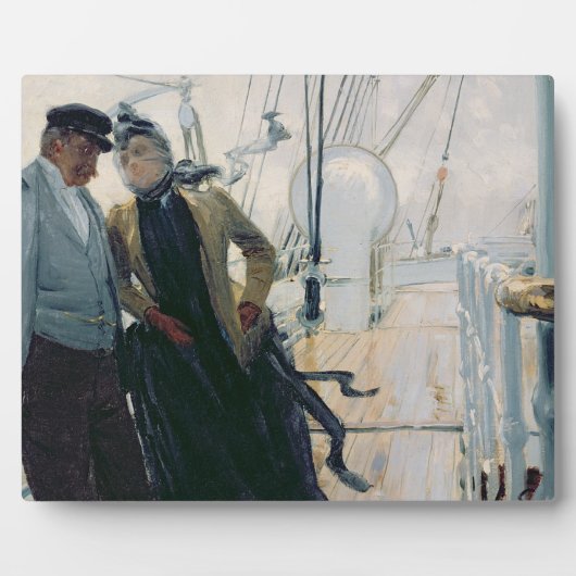 Plaque Photo Sur le pont (huile sur toile) (Devant)