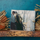 Plaque Photo Sur le pont (huile sur toile) (Côté)